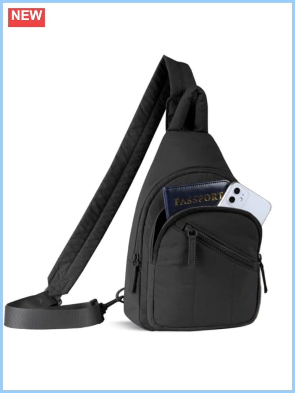 Puffer Crossbody Sling Bag RFID Blocking Anti-Theft Water Resistant